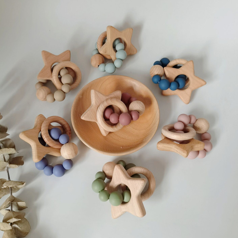 Baby Products Best - เด็กใหม่ผลิตภัณฑ์การ์ตูน Star Beech ไม้หมากฝรั่งเด็กสร้างสรรค์ซิลิโคนกัดบดสร้อยข้อมือหมากฝรั่งของเล่นเด็ก Bebes Accesorios