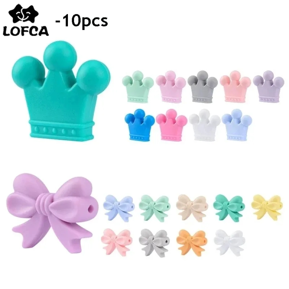 Baby Products Expo - LOFCA 10 ชิ้น/ล็อตซิลิโคนมงกุฎลูกปัด BPA ฟรีซิลิคอน Teething