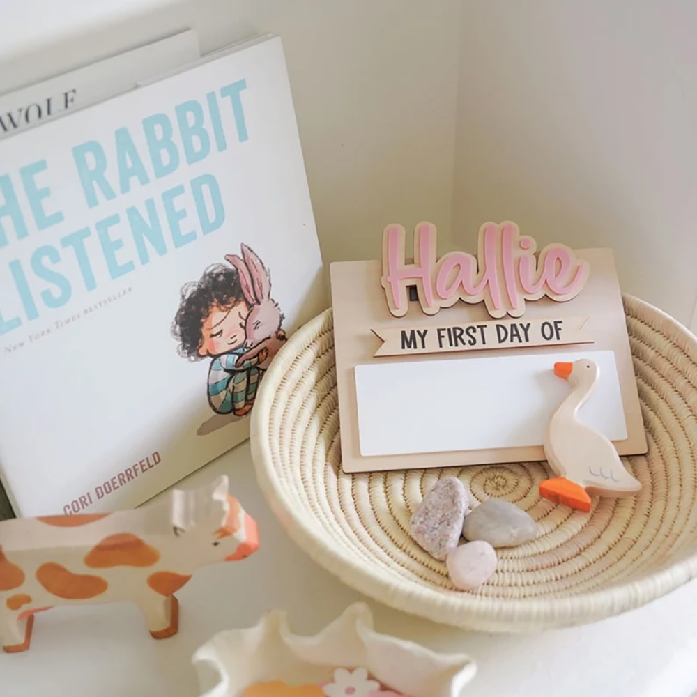 ป้ายชื่อไม้สำหรับวันแรกและวันส - Baby Gate Stairs บทวิจารณ์และราคา