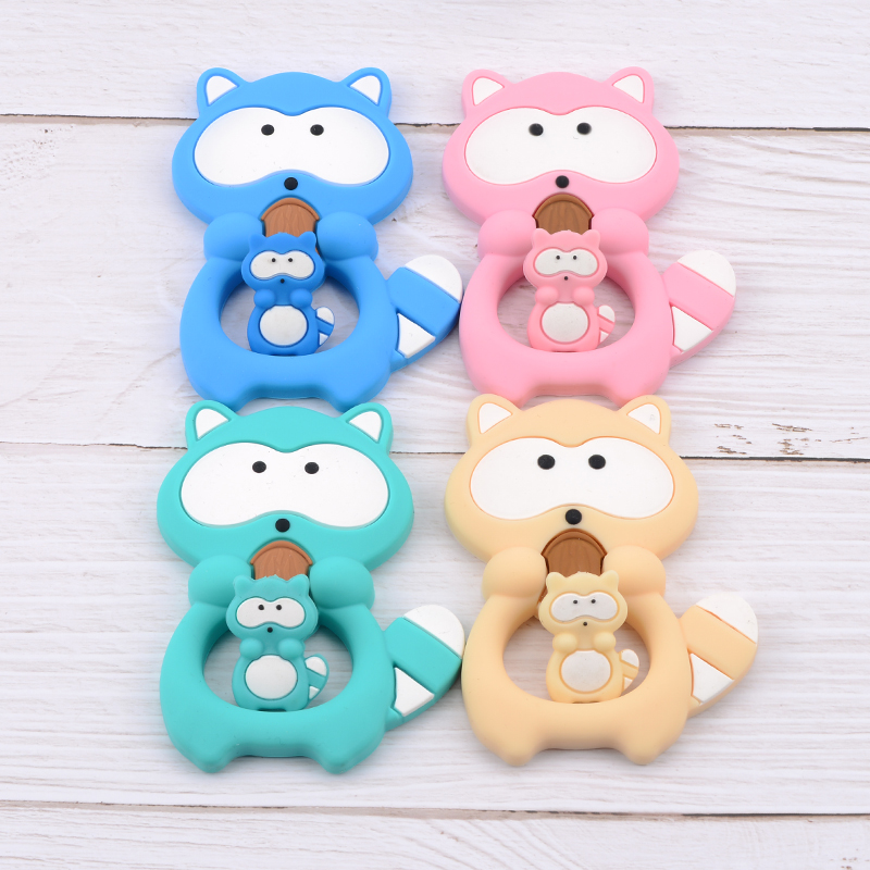 1PC RaccoonซิลิโคนTeetherของเล - Baby Products Expo บทวิจารณ์และราคา